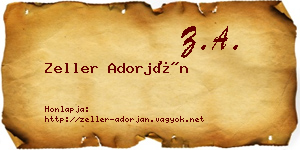 Zeller Adorján névjegykártya